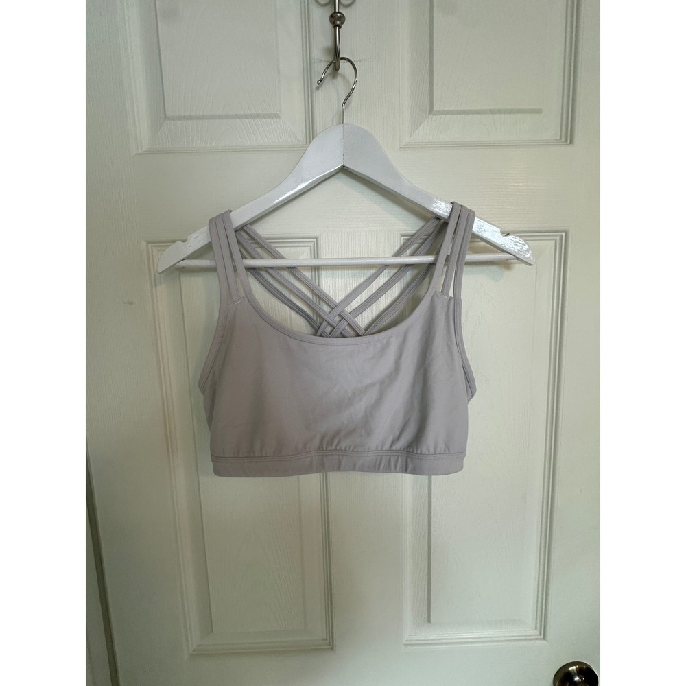Athleta XXS/XS Sports Bra Strappy Back Gray No Pad Inserts